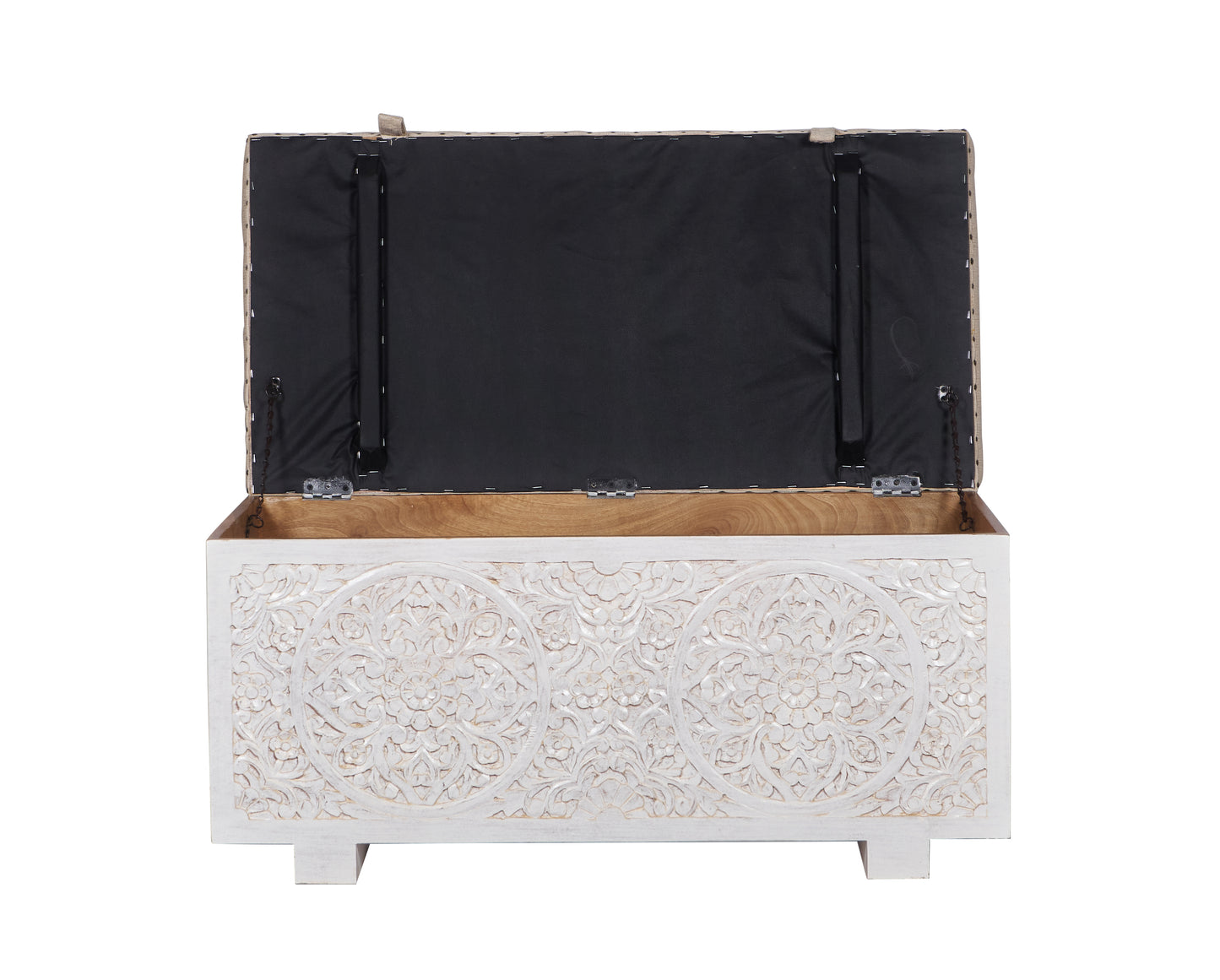 Jaden Wooded Carved Storage Trunk