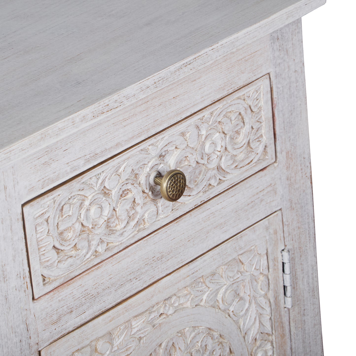 Rajni Hand Carved Wooden Bedside