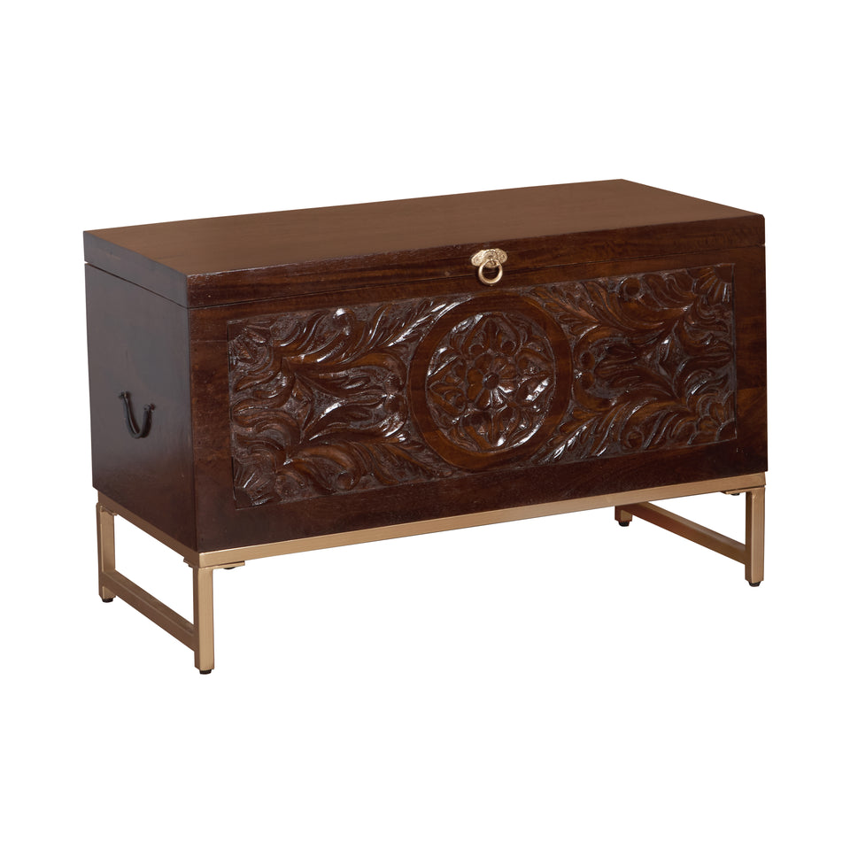 Rian Carved Storage Trunk