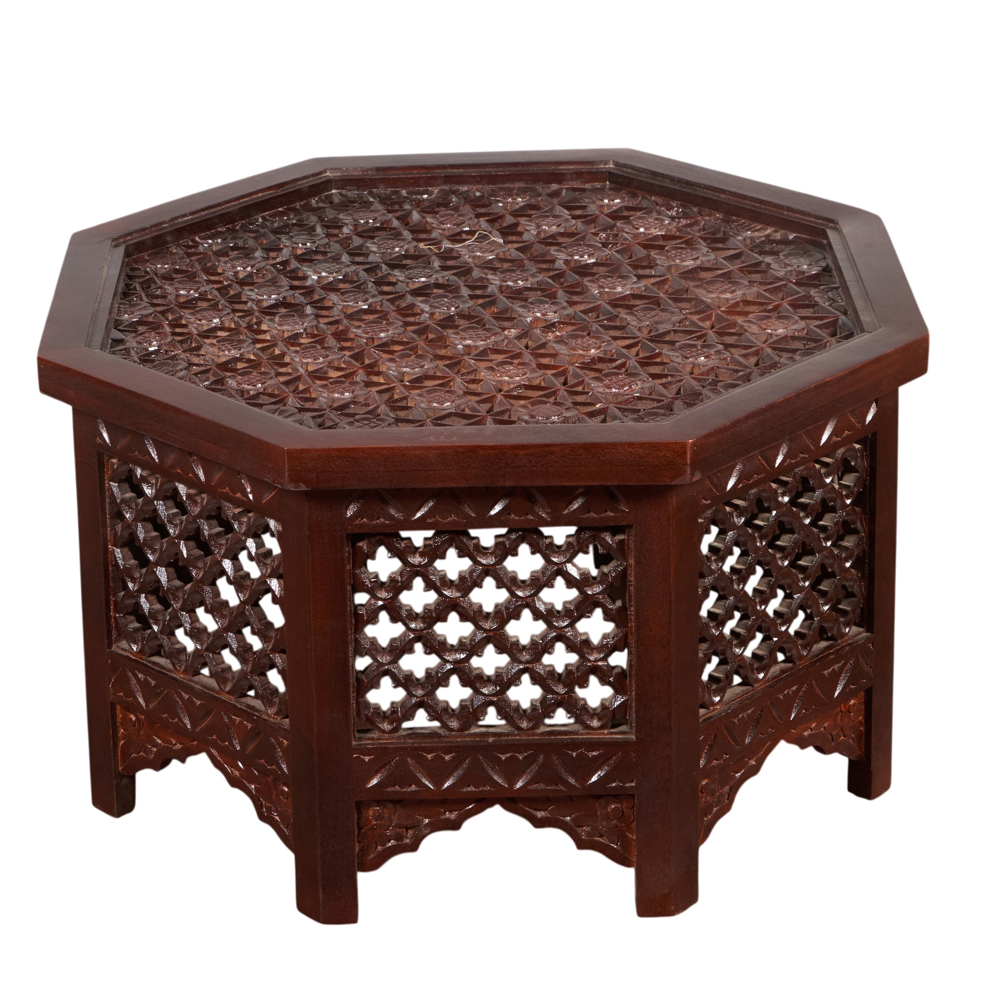 Jesse Carved Wooden Coffee Table
