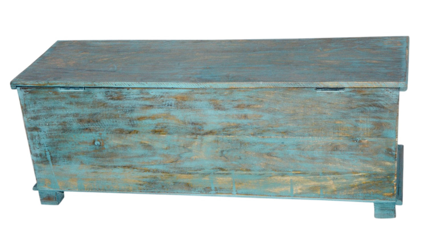 Hannah Carved Wooden Coffee Storage Trunk