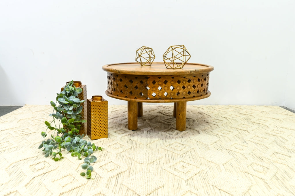 Rocco Carved Wooden Coffee Table
