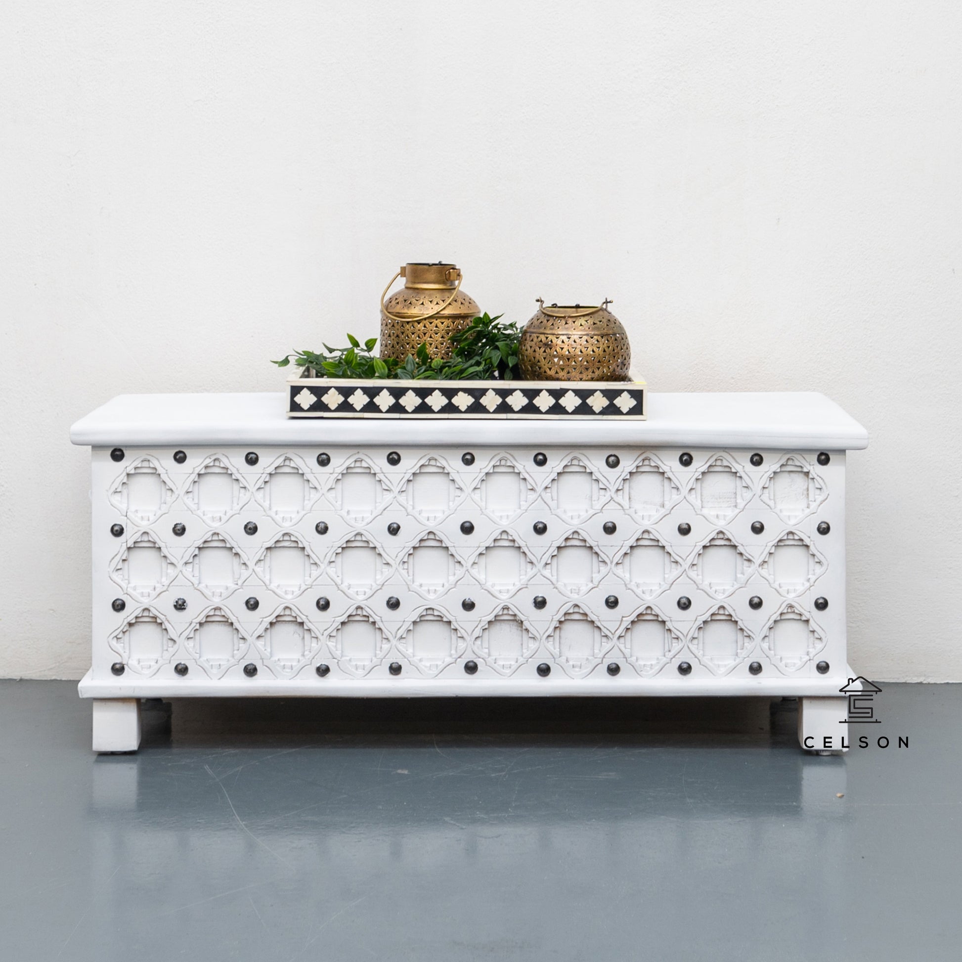 Kavi Carved Storage Trunk