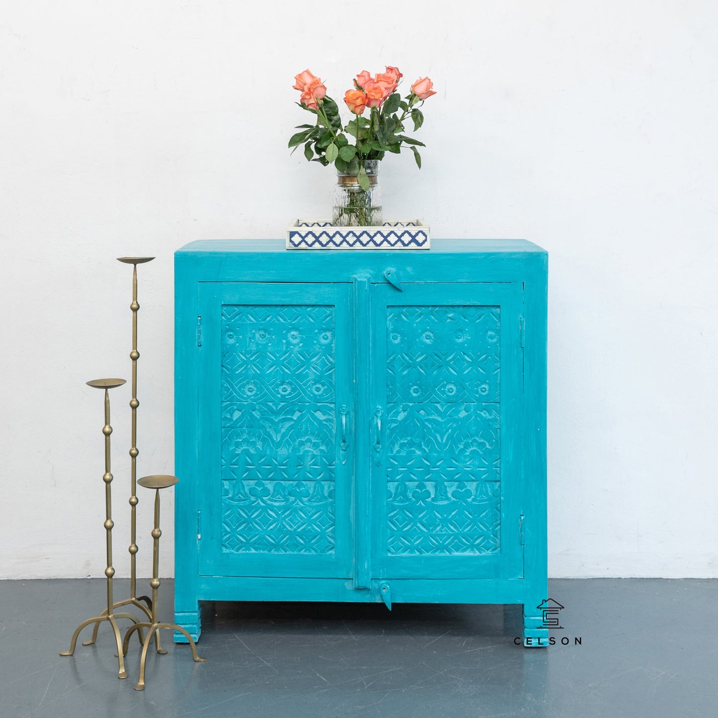 Nancy Carved Wooden Chest