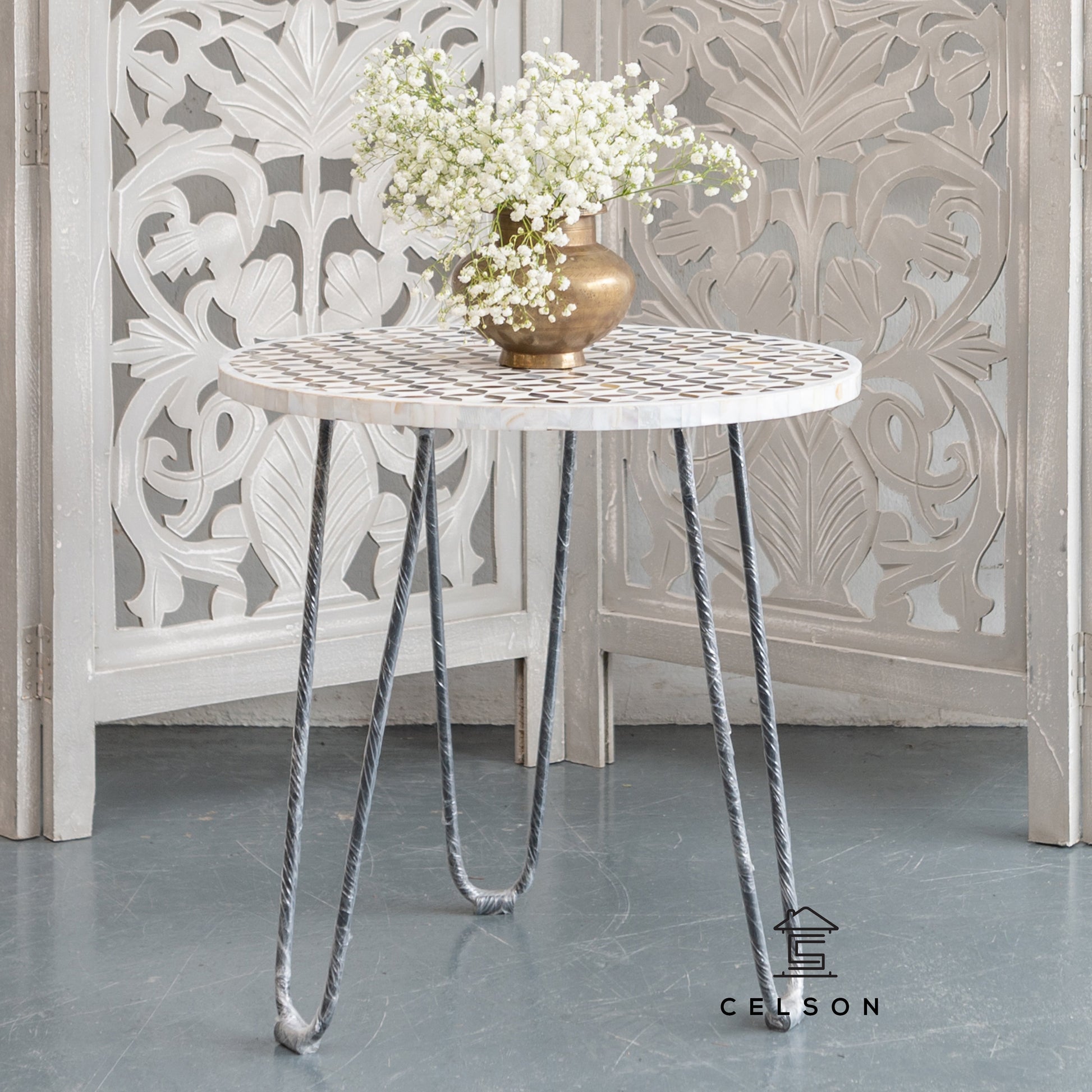 Laura Mother of Pearl Inlay Table