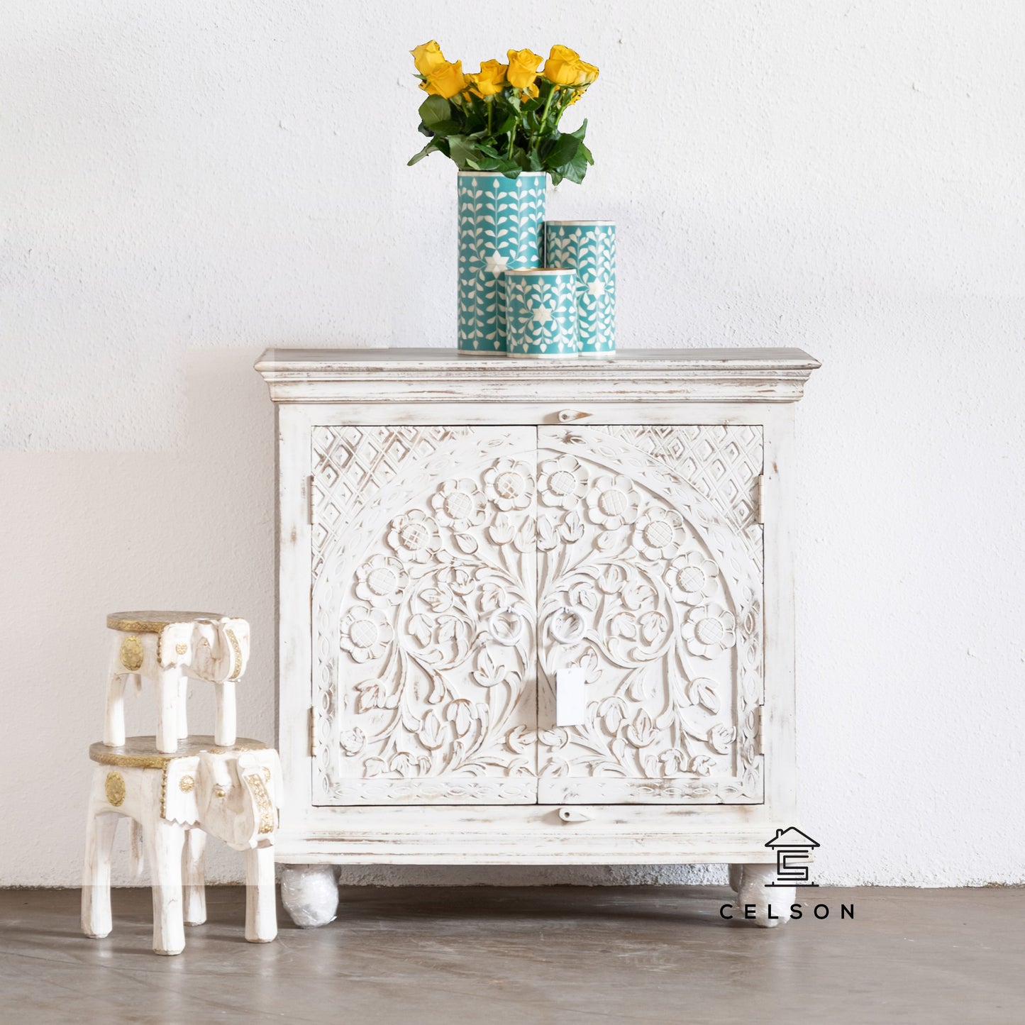 Tara Carved Wooden Cabinet