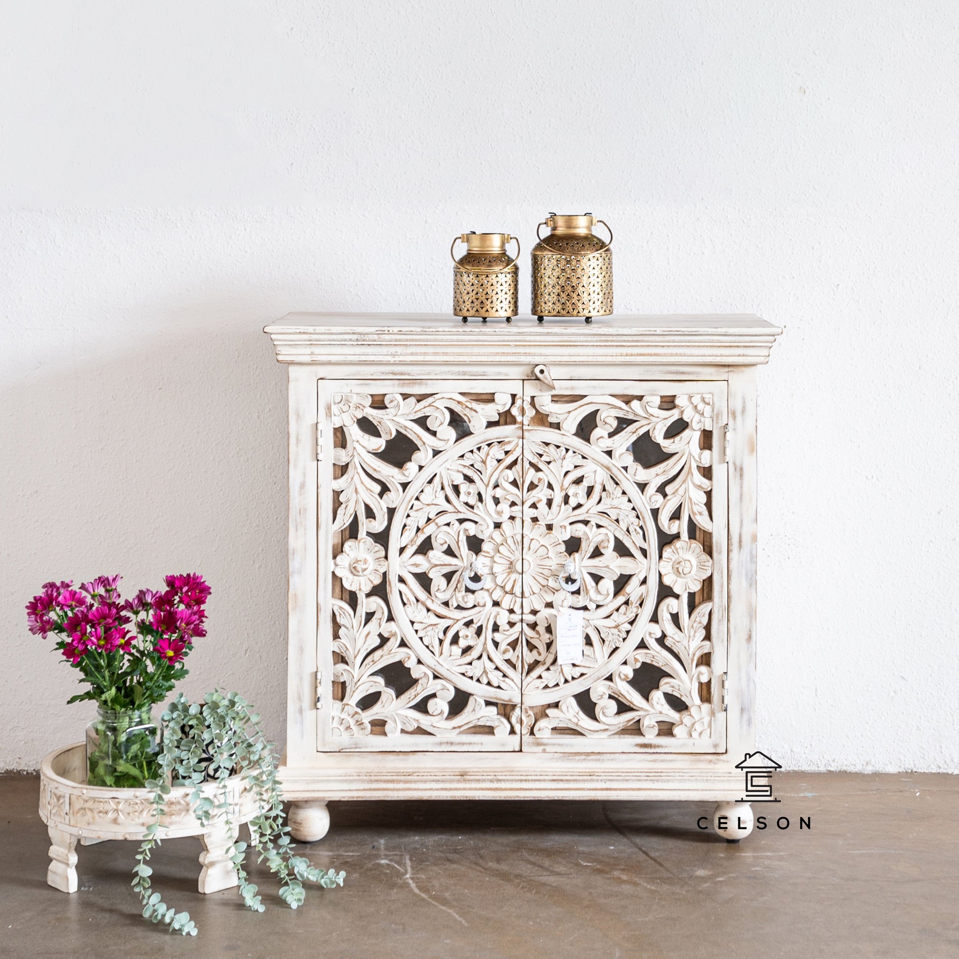 Nicole Carved Wooden Cabinet