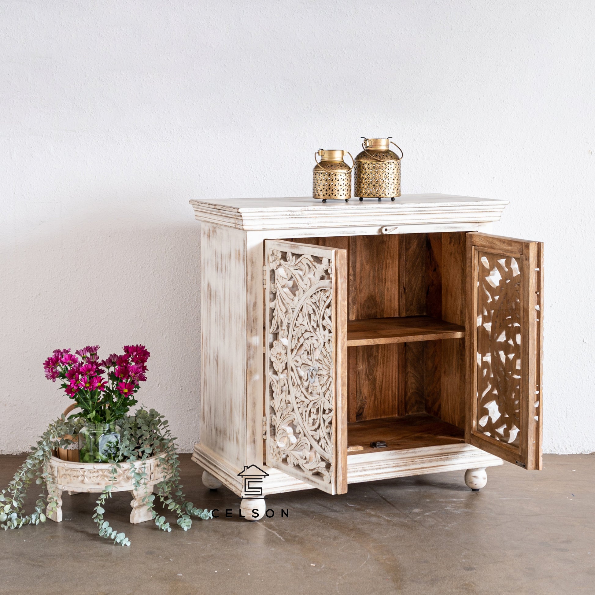 Nicole Carved Wooden Cabinet