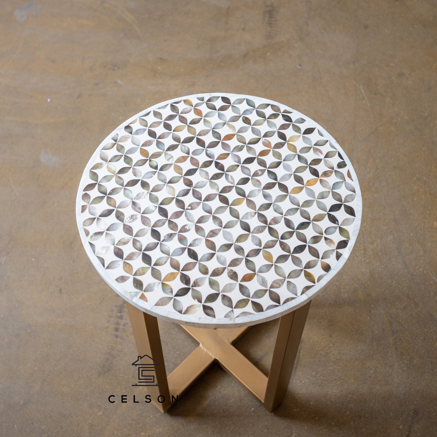 Ivan Mother of Pearl Inlay Stool