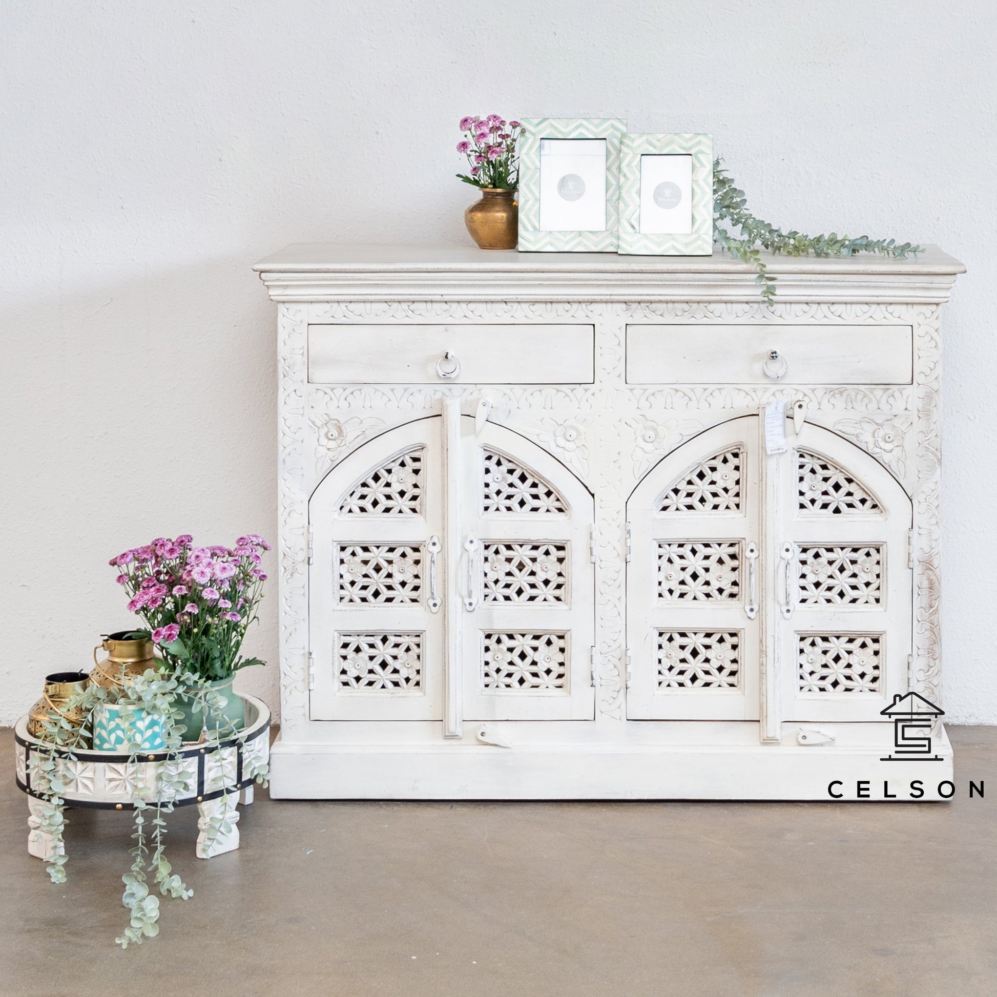 Ana Carved Wooden Cabinet