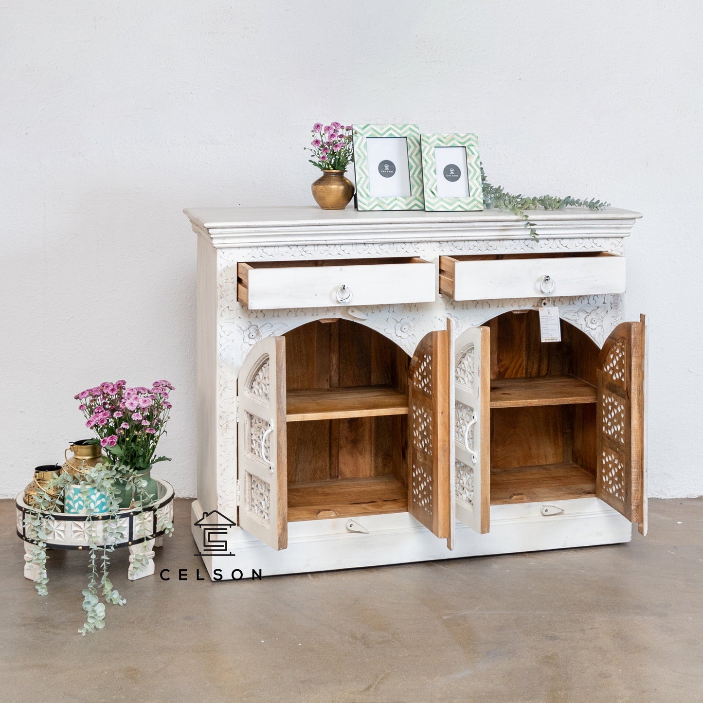 Ana Carved Wooden Cabinet