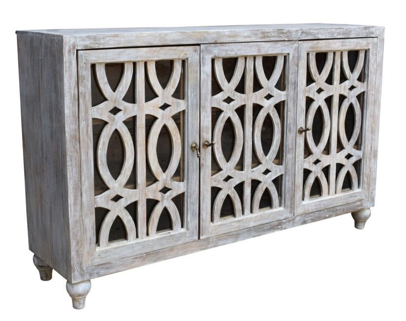 Jody Hand Carved Wooden Side Board