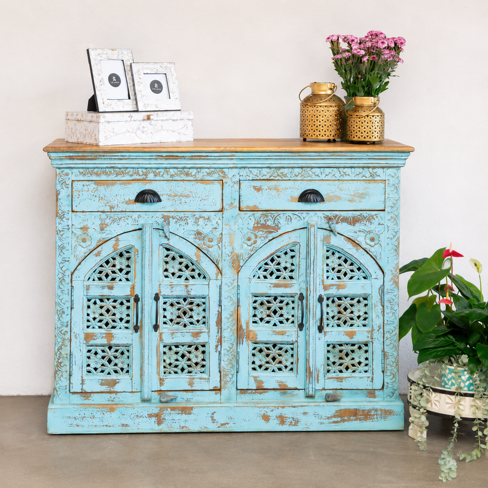 Anouk Carved Wooden Cabinet