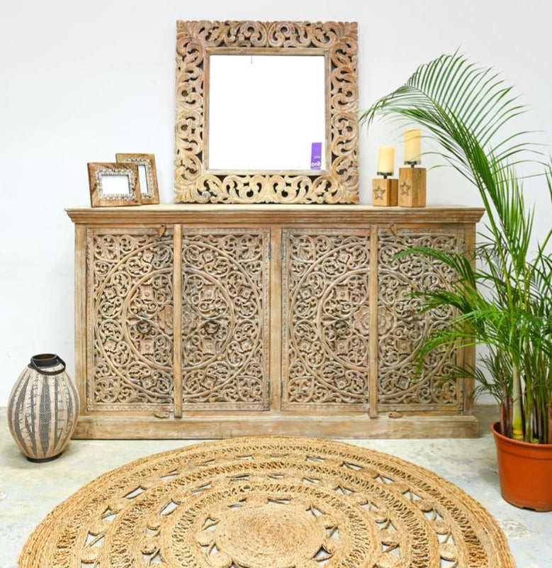 Jane Hand Carved Wodden Mirror