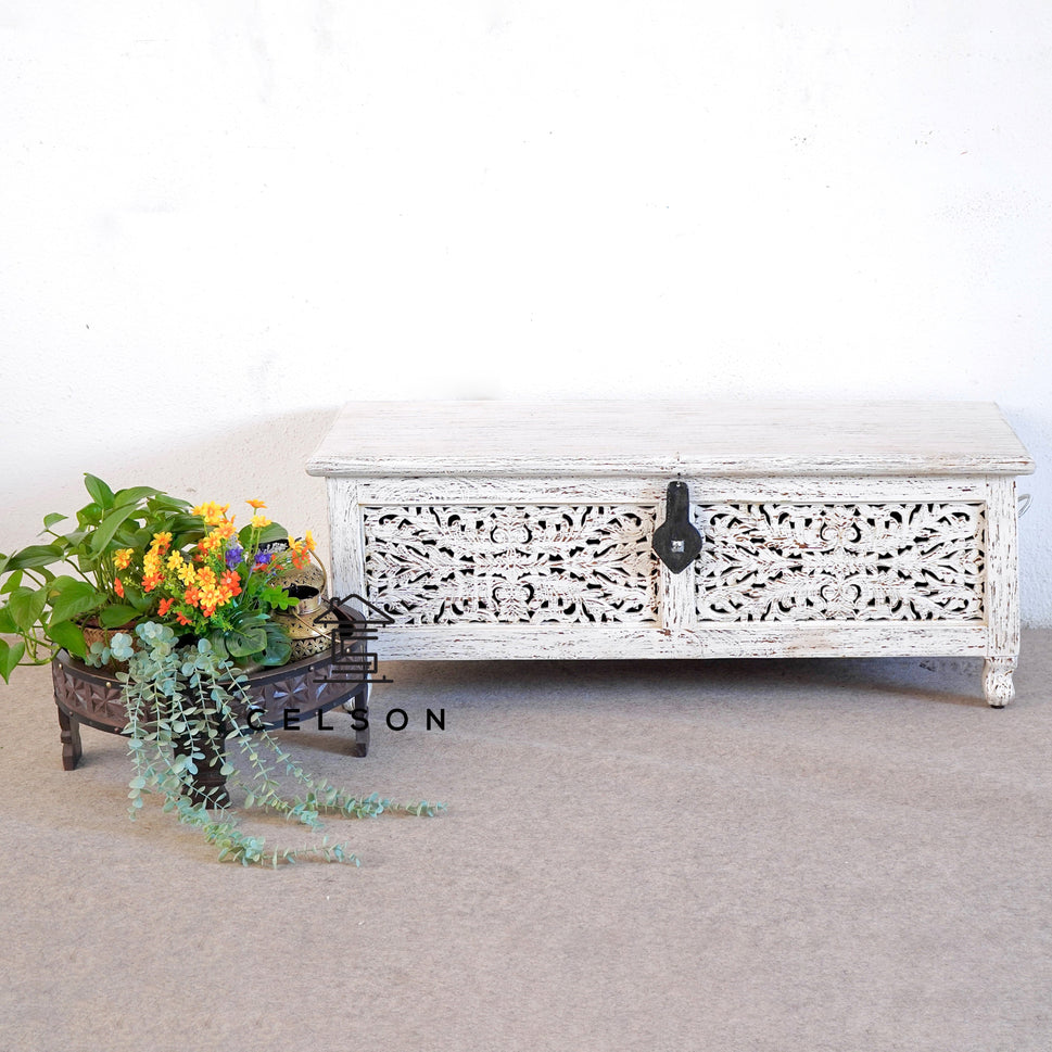 Abraham Carved Storage Trunk