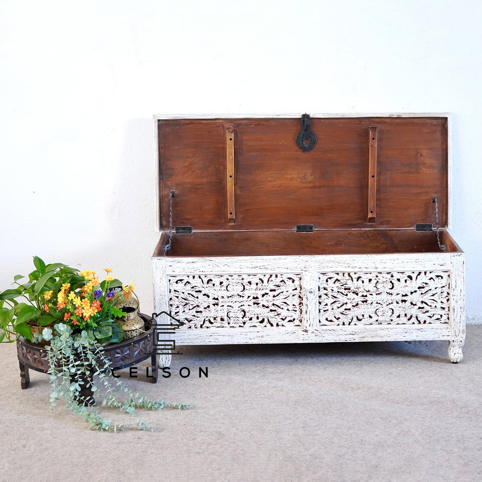 Abraham Carved Storage Trunk