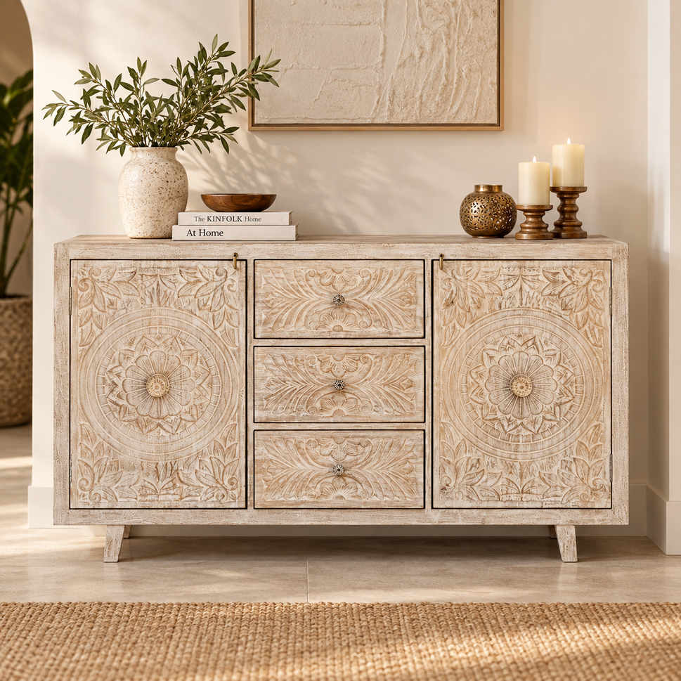 Rehman Hand Carved Wooden Buffet