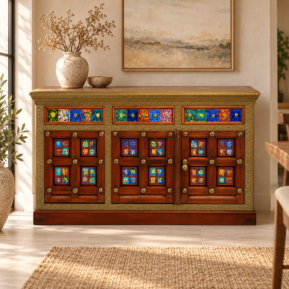 Torvi Hand Carved Sideboard