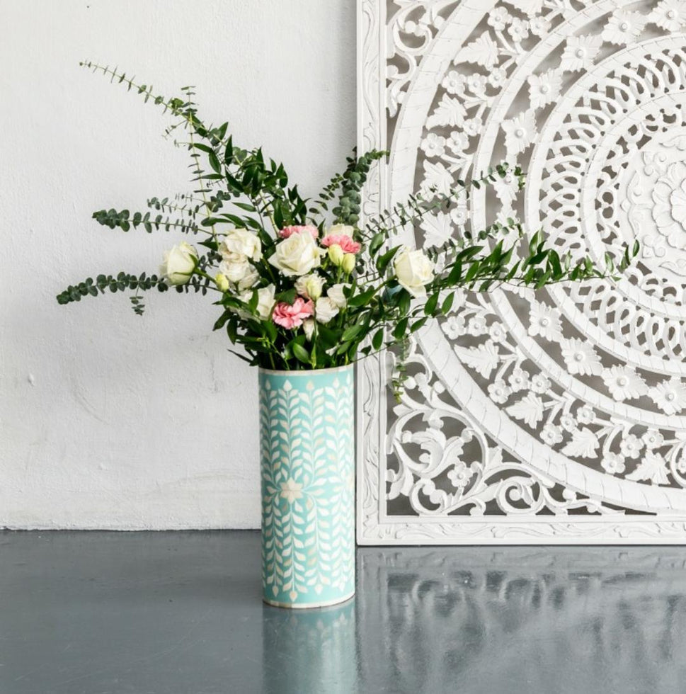 Olin Bone Inlay Vase