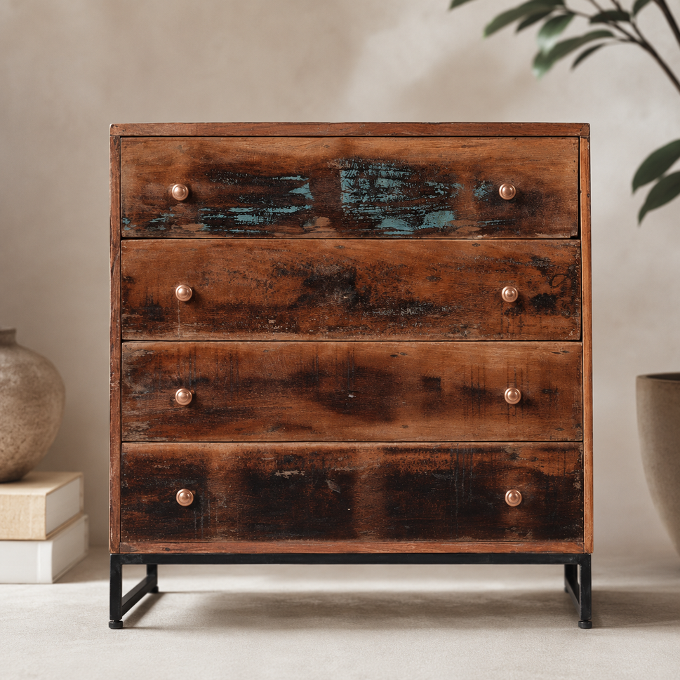 Madora Carved Wooden Chest of Drawer