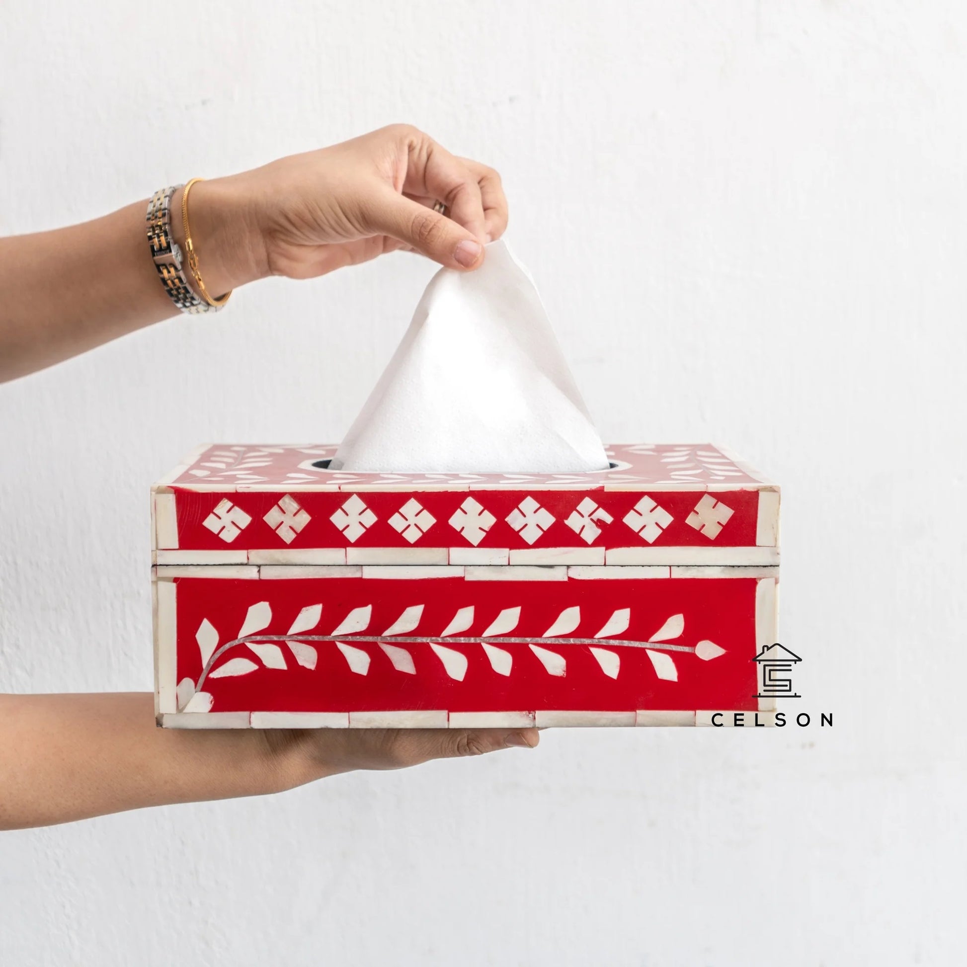 Obie Bone Inlay Tissue Box