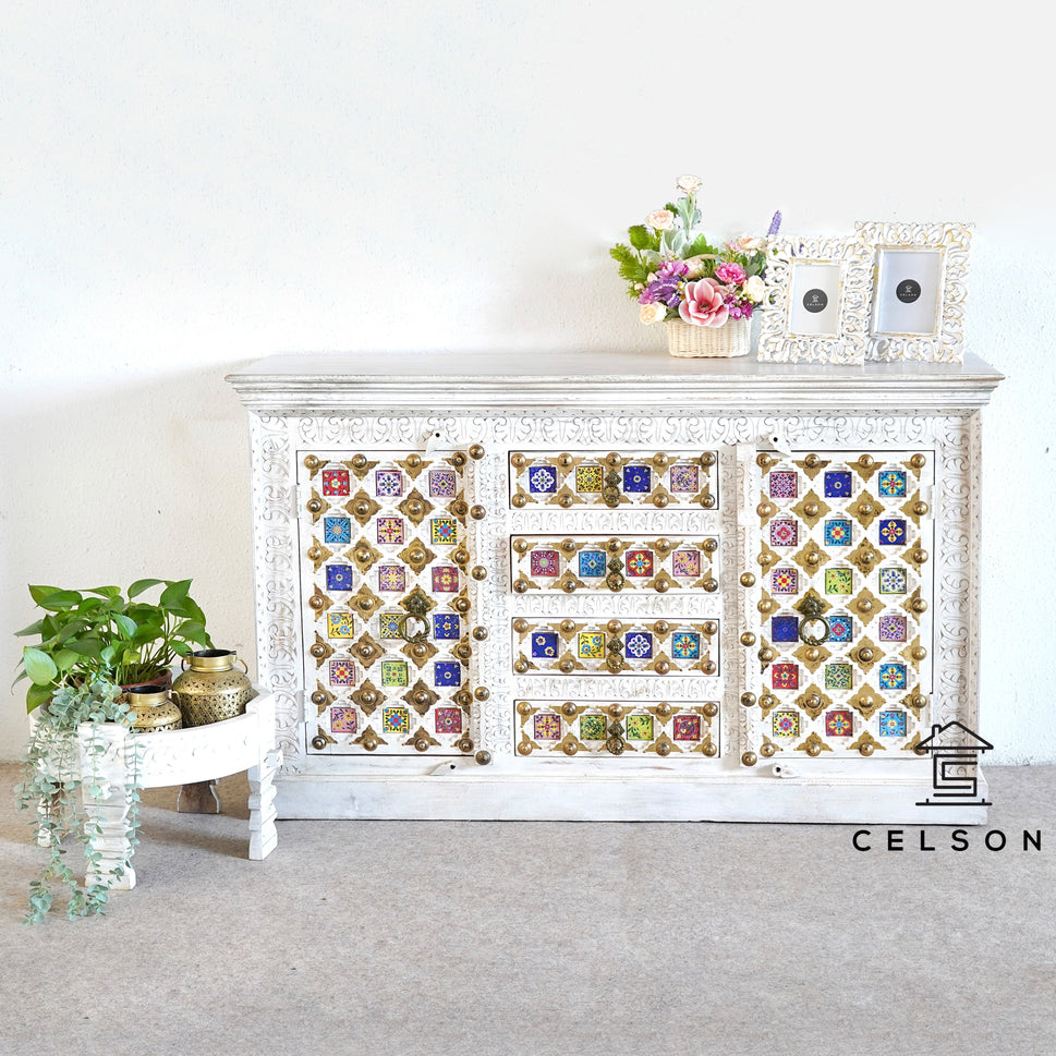 Eliana Carved Tile SideBoard