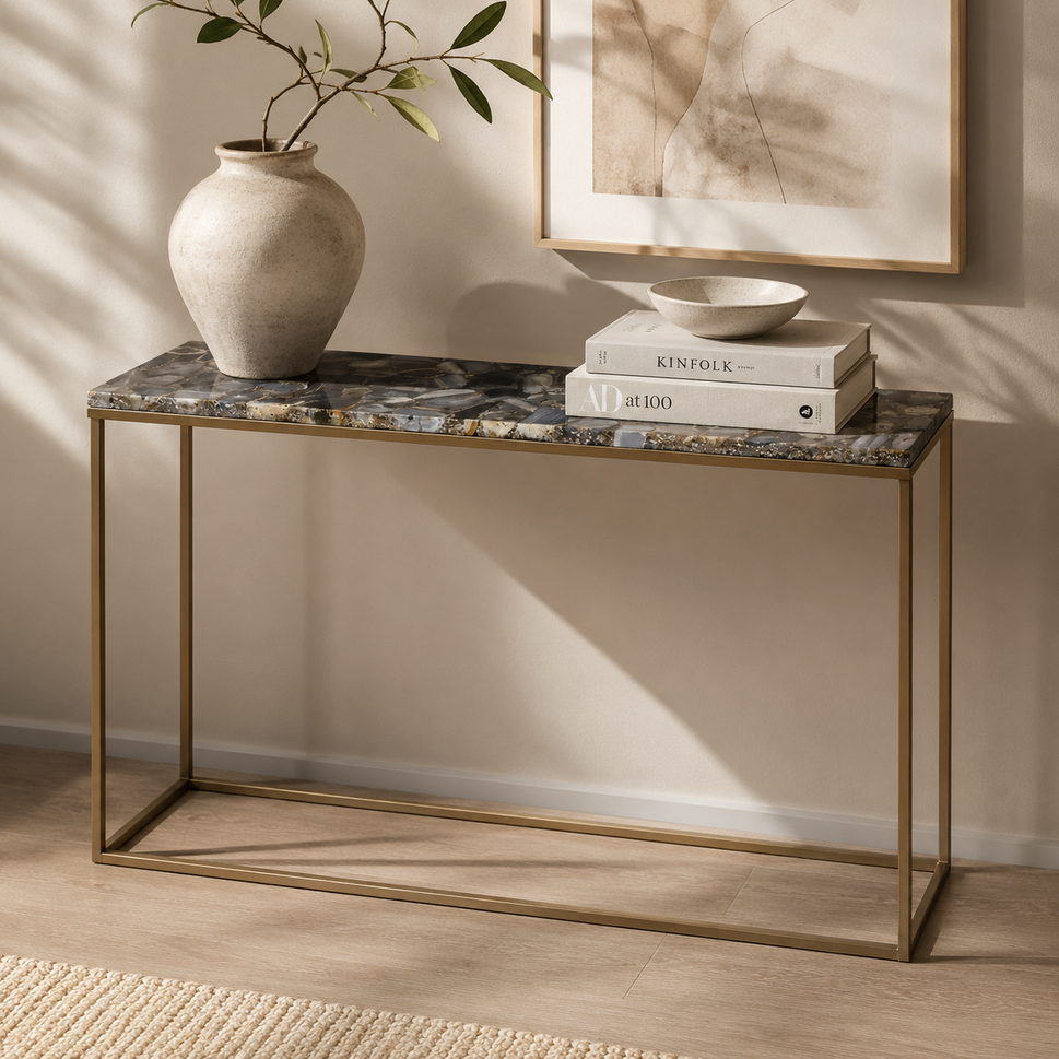 Gina Console Table with Agate Top