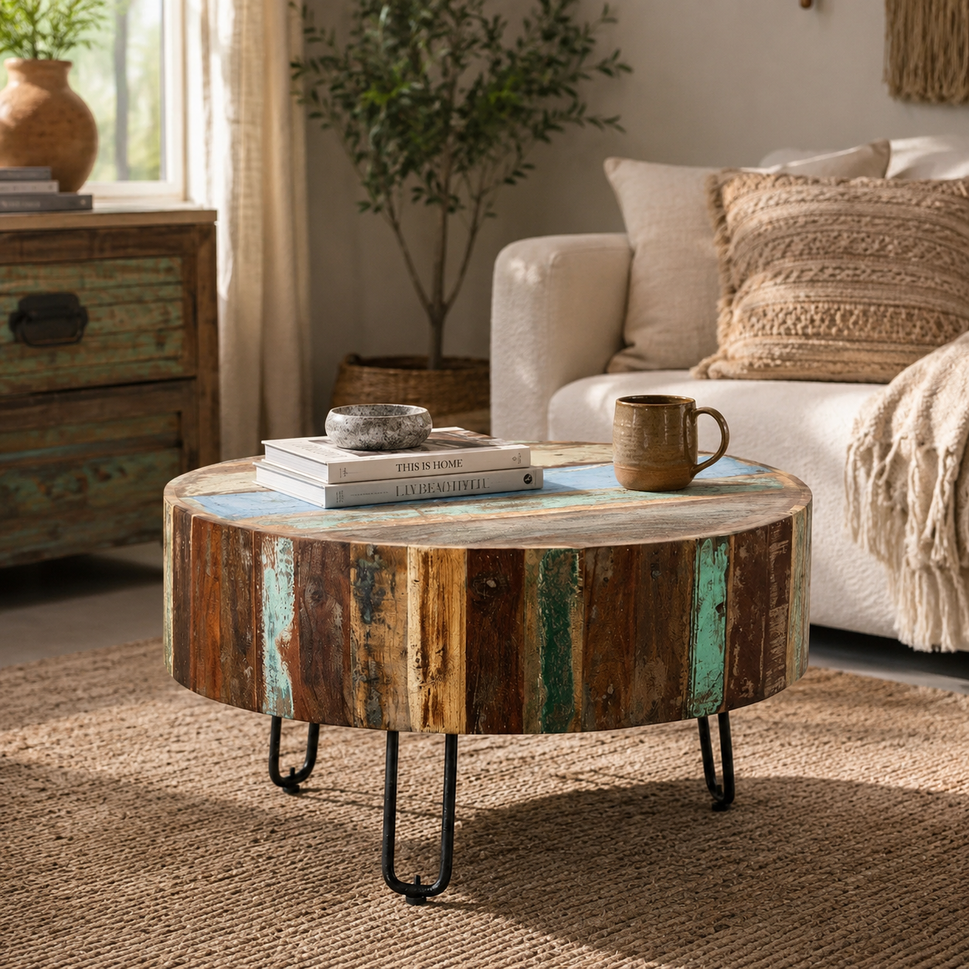 Jones Wooden Carved Coffee Table