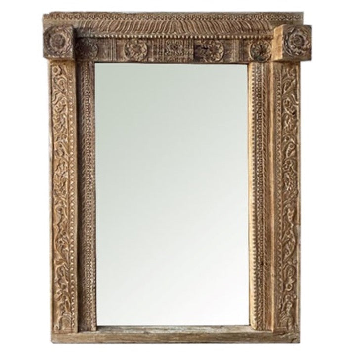 Aazad Wooden Hand Carved Mirror
