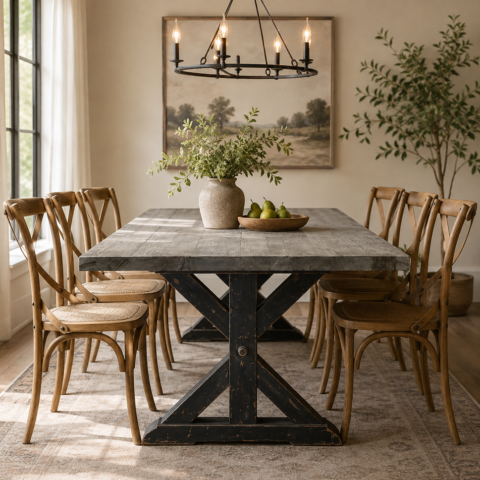 Laurie Hand Carved Wooden Dining Table
