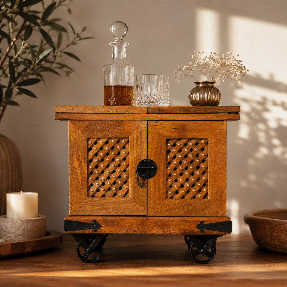Paulo Wooden Bar Cabinet