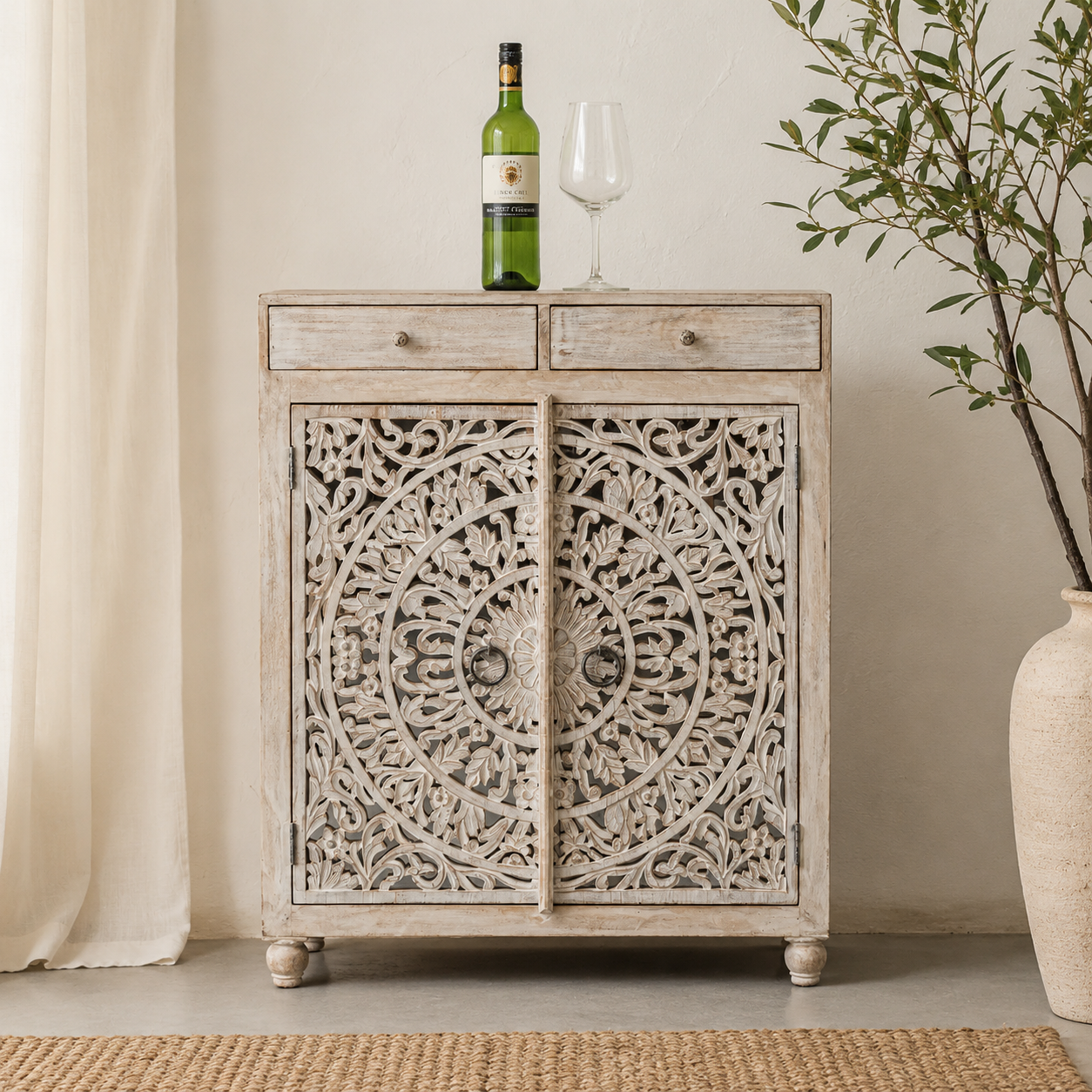 Rudit Wooden Bar Cabinet