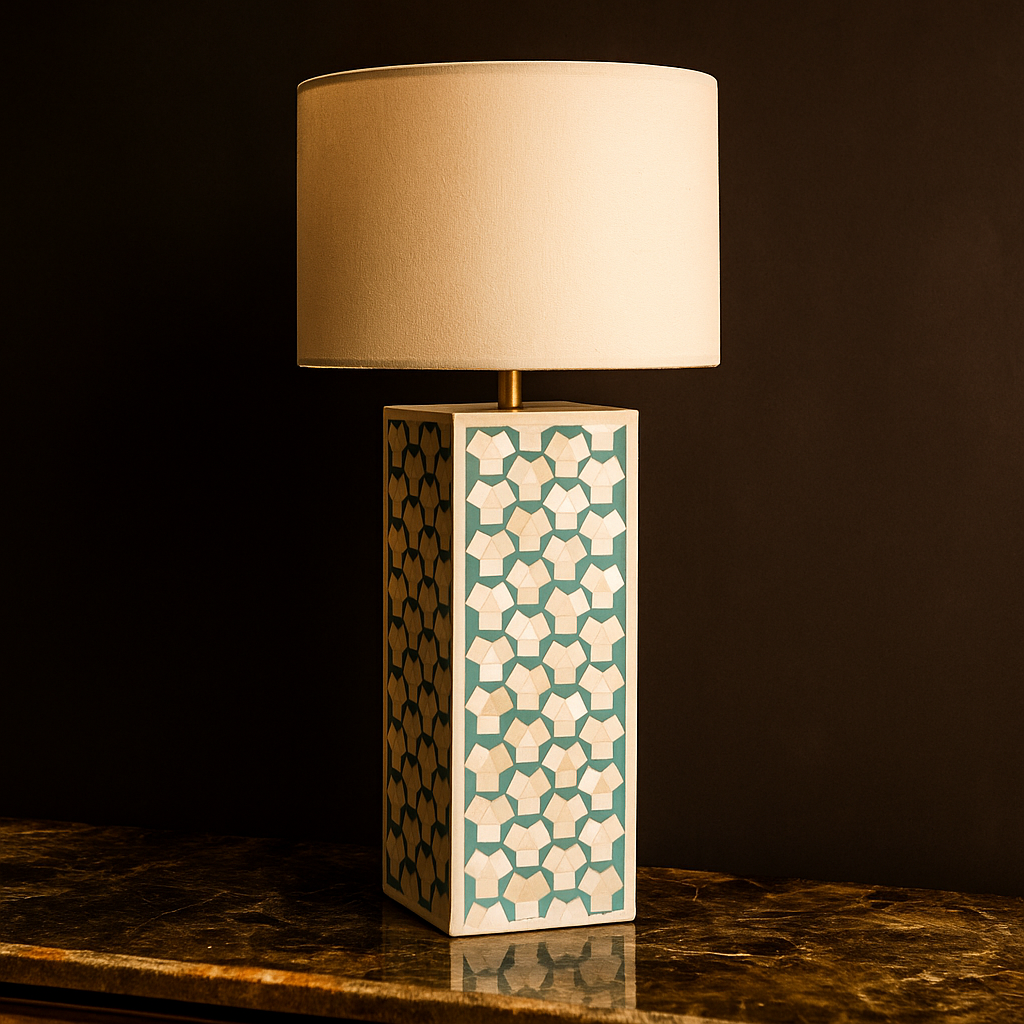 Lima Bone Inlay Lamp with Shade