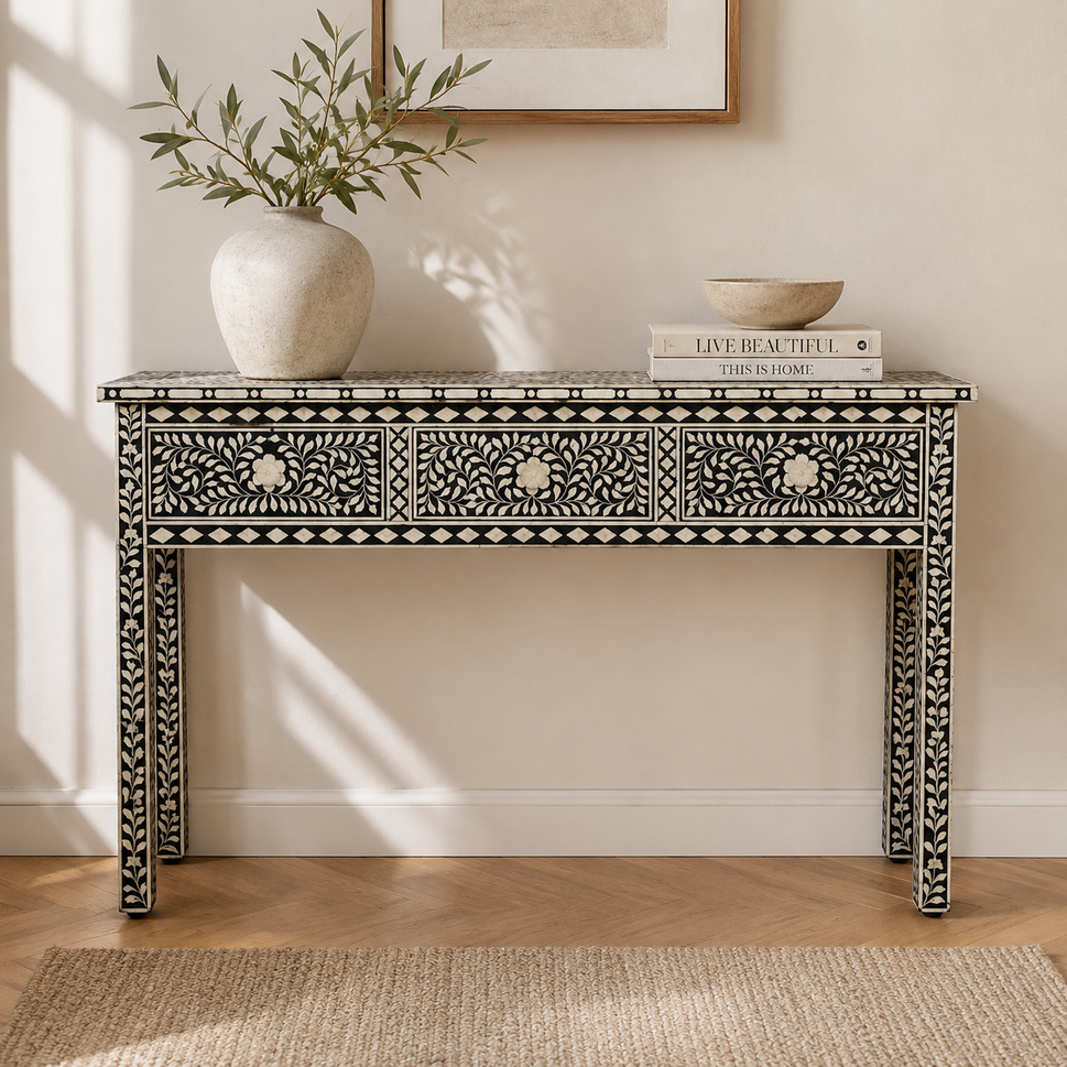Dakota Bone Inlay Console Table