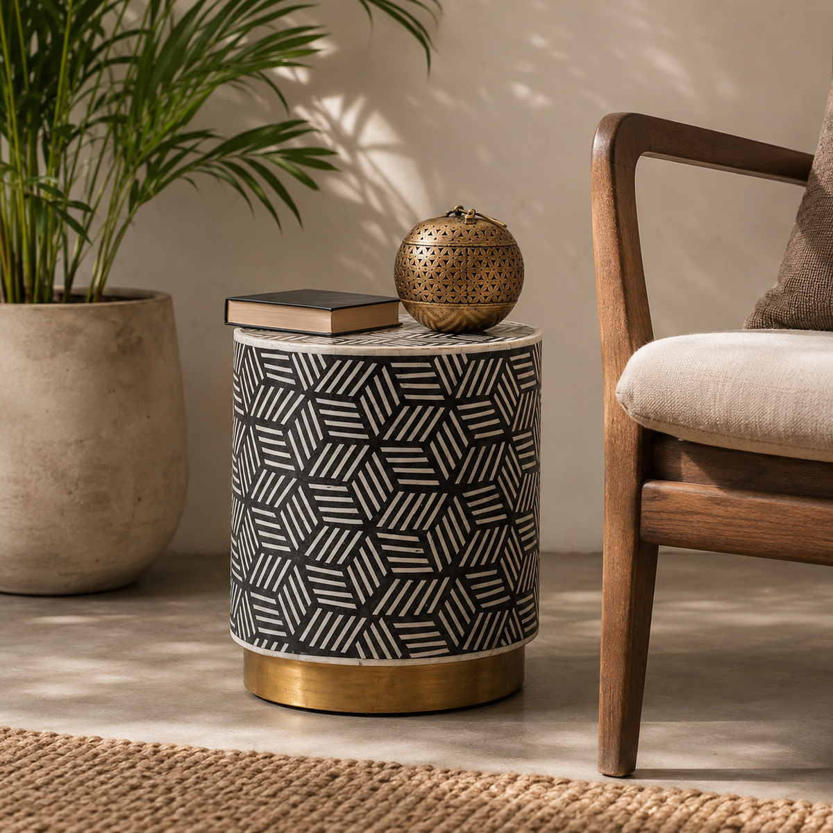 Sam Bone Inlay Stool