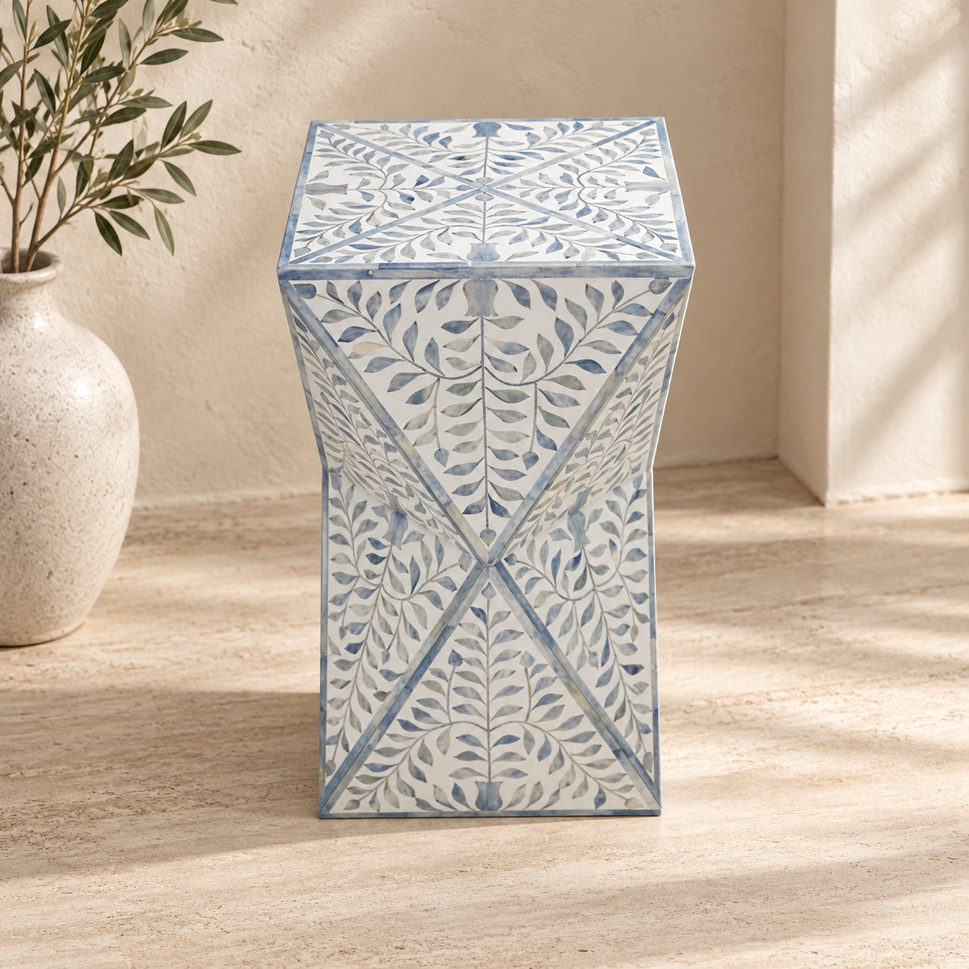 Jason Bone Inlay Stool