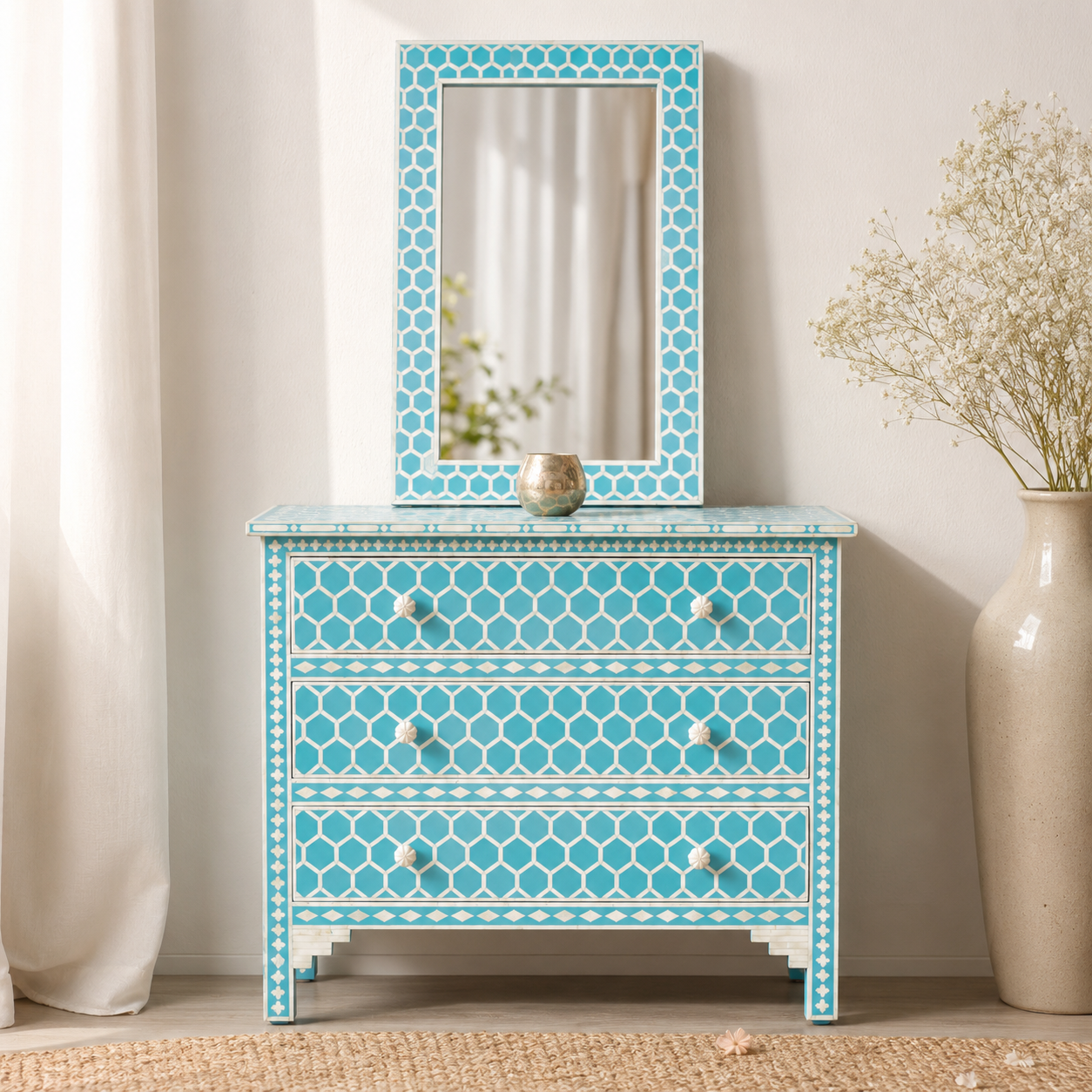 Pete Bone Inlay Chest with Mirror
