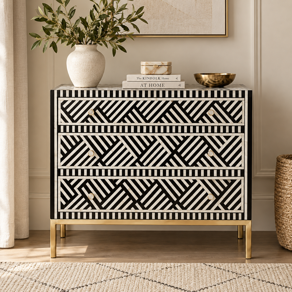 Miffy Bone Inlay Chest of Drawer