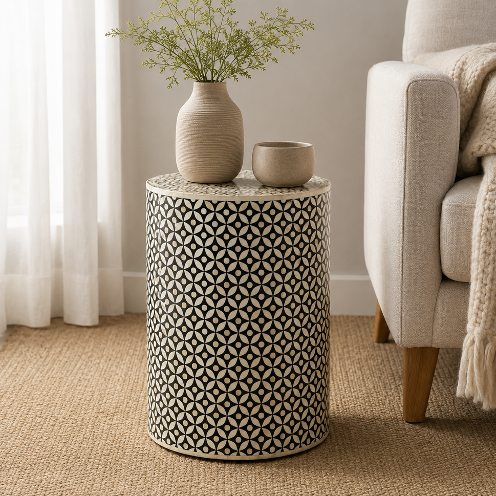 Stuart Bone Inlay Stool