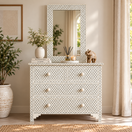 Switch Prateek Bone Inlay Chest of drawer and Mirror 2 image