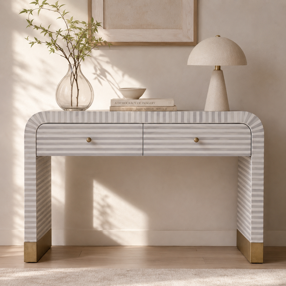 Hurrah Bone Inlay Console Table