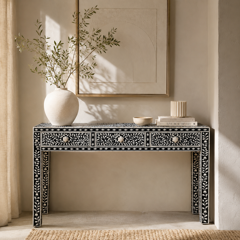 Mike Bone Inlay Console Table