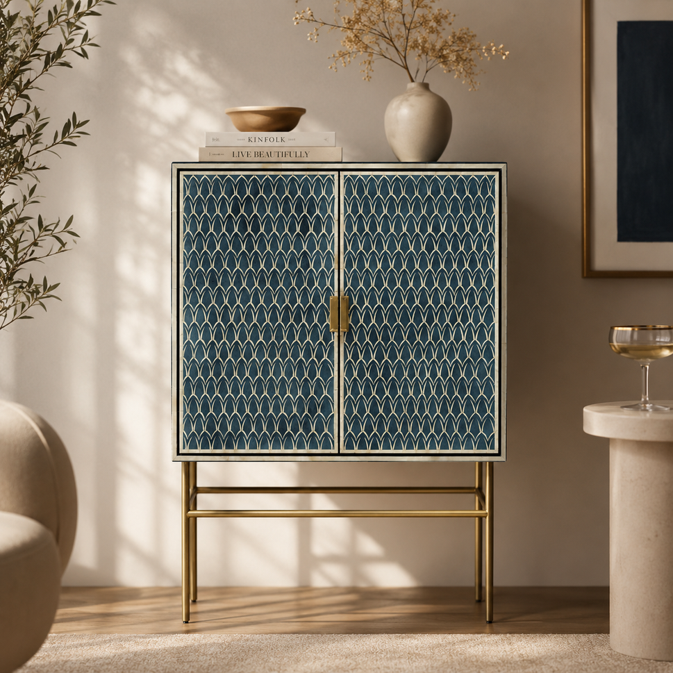 Avrex Bone Inlay Bar Cabinet