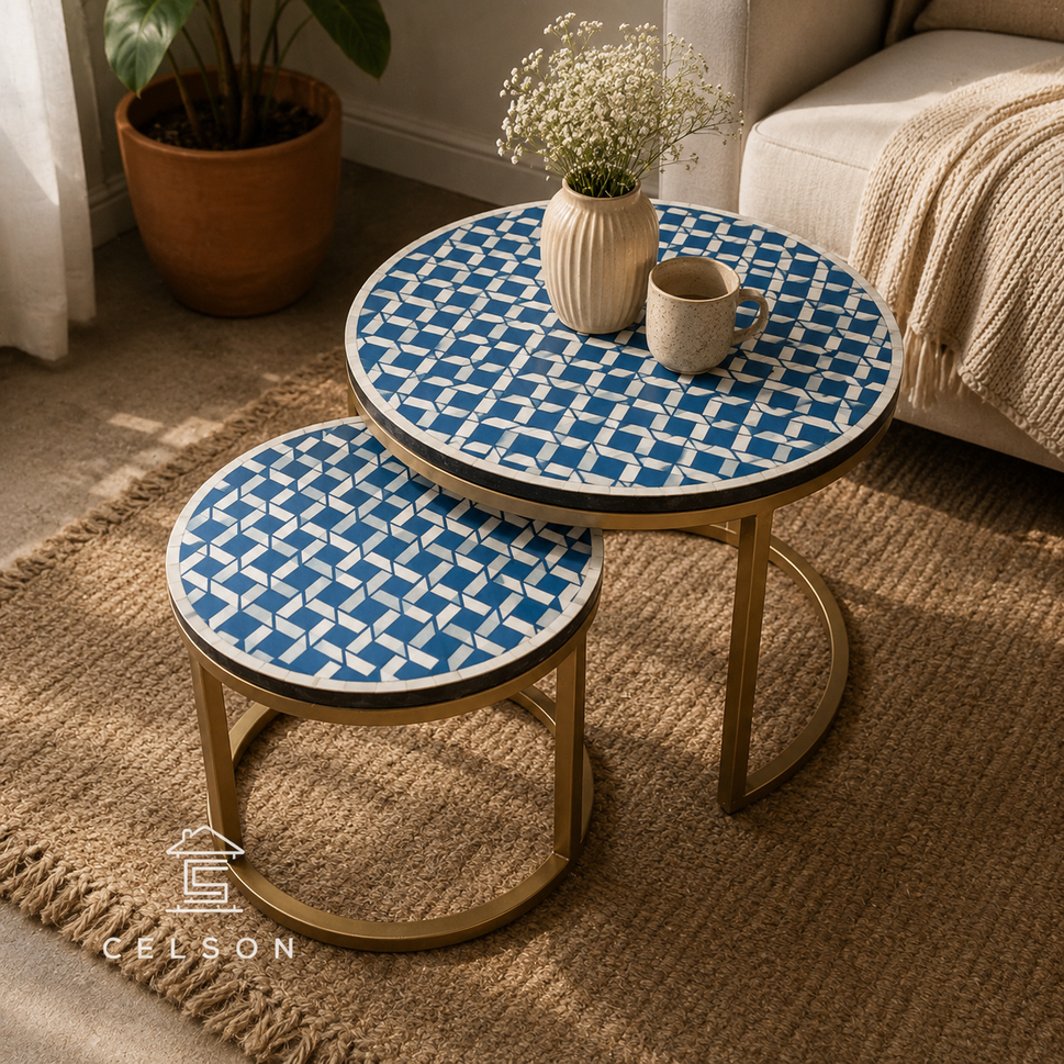 Pedro Bone Inlay Nesting Coffee Table