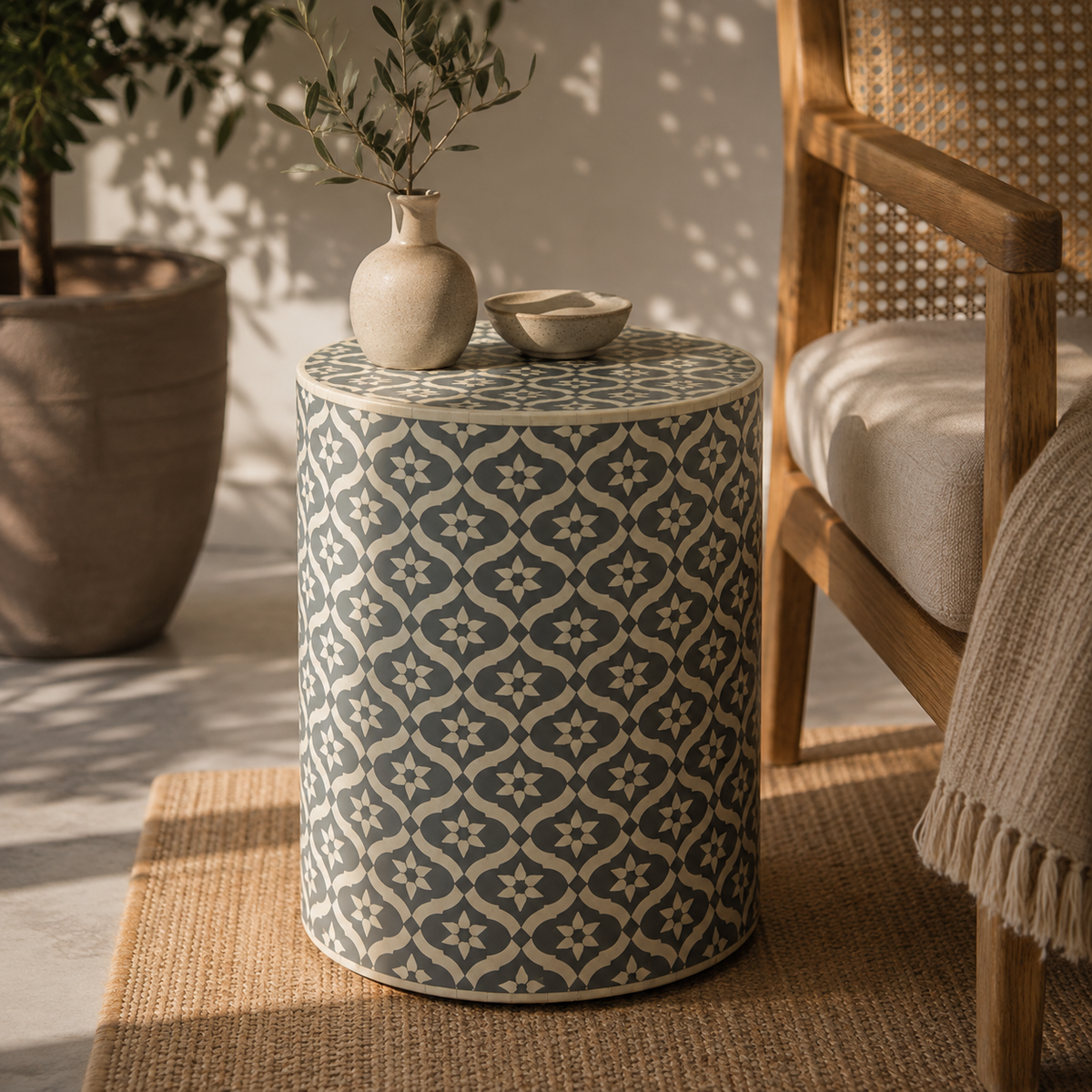 Amini Bone Inlay  Stool