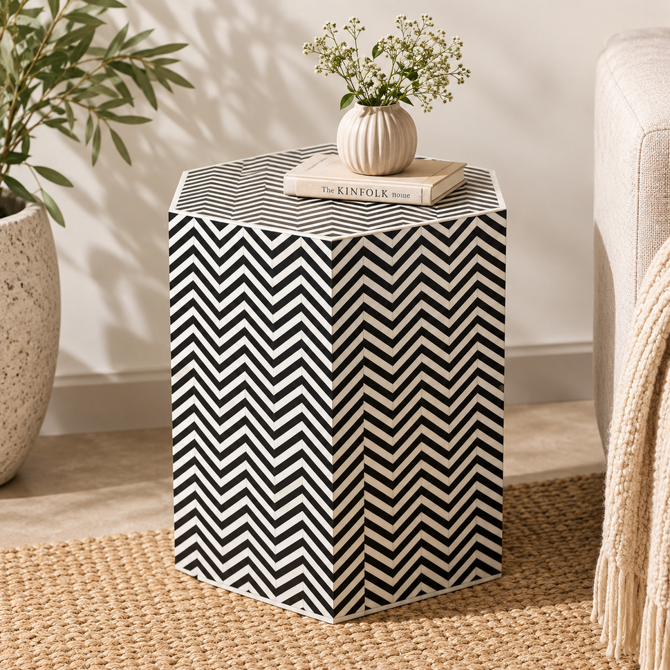 Gloria Bone Inlay Stool
