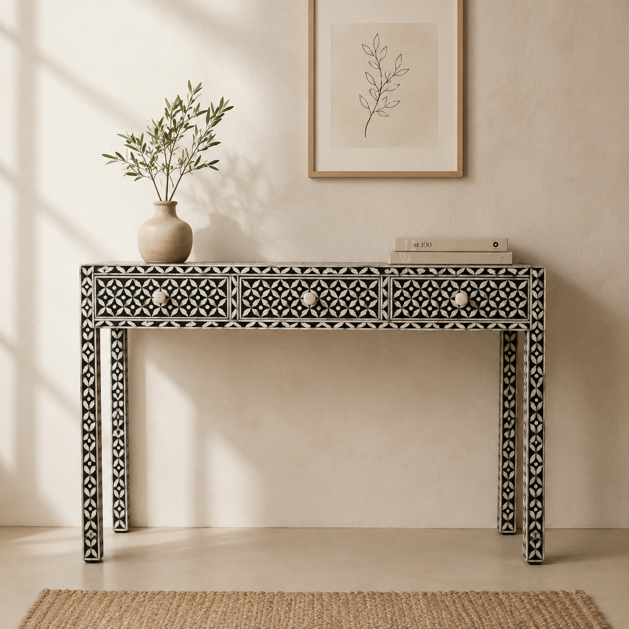 Pasie Bone Inlay Console Table