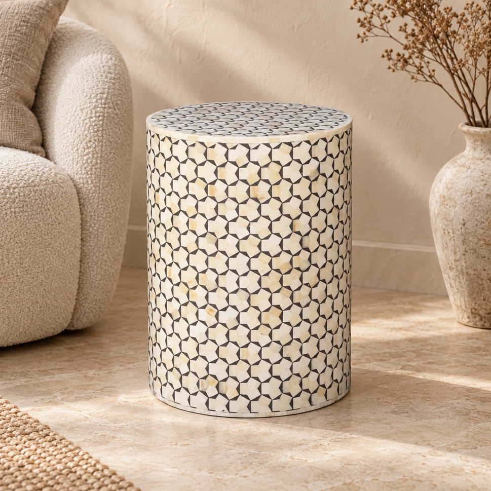 Carell Bone Inlay Stool