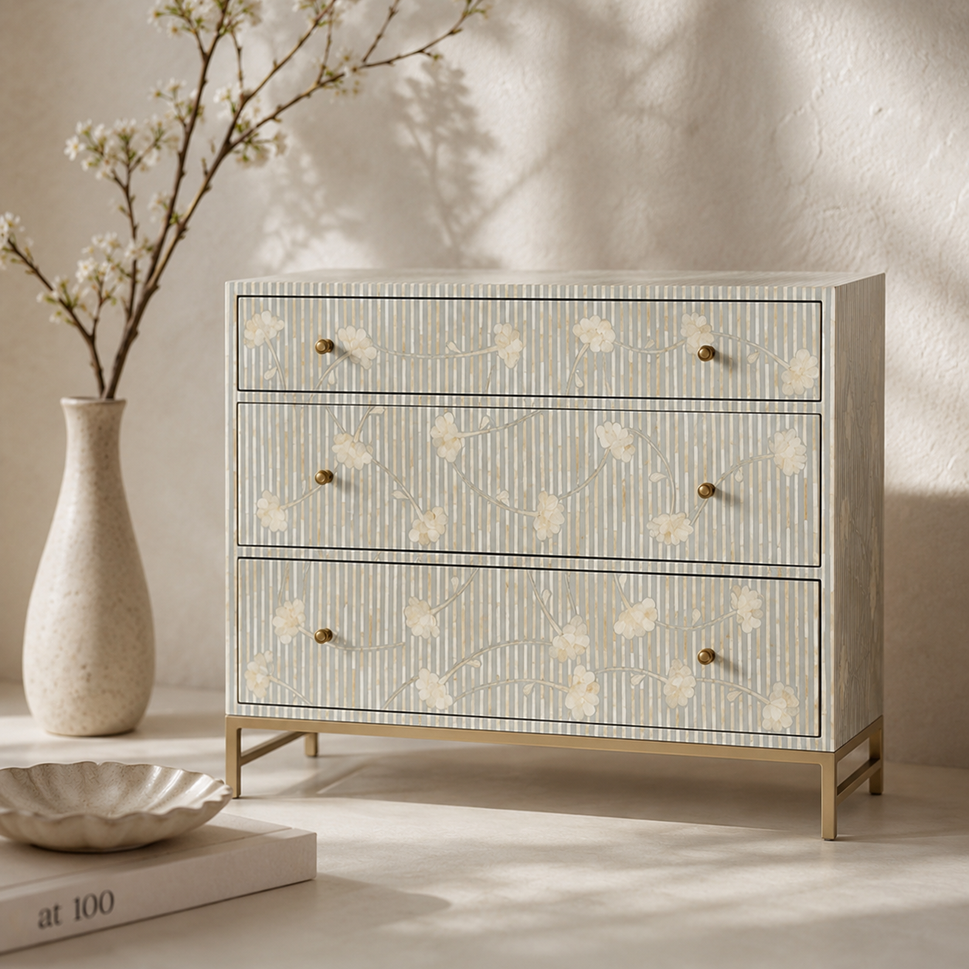 Lavira Bone inlay Chest Drawer