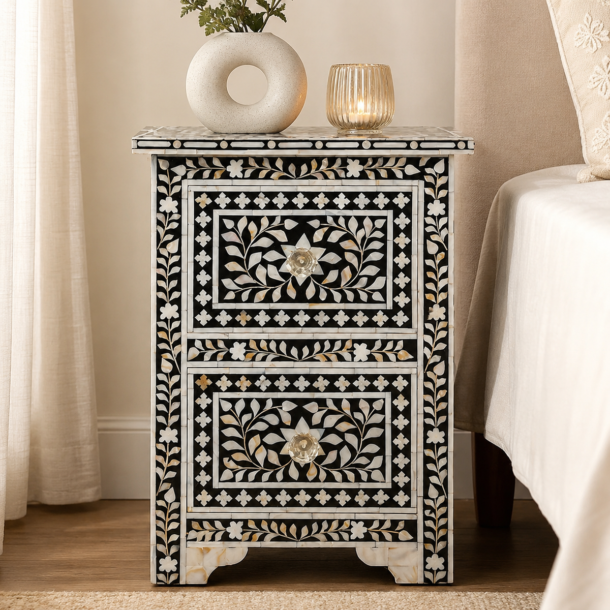 Josh Mother of Pearl Inlay Bedside